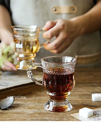 bellemax 160ML Premium Glass Tea and Coffee Cup Glass Mug, Transparent,Glass Cups Set for Milk Cup, Hot/Cold Drinks Cups, Herbal Tea, Green Tea, Lemon Tea Cup Set of (6) - Image 5