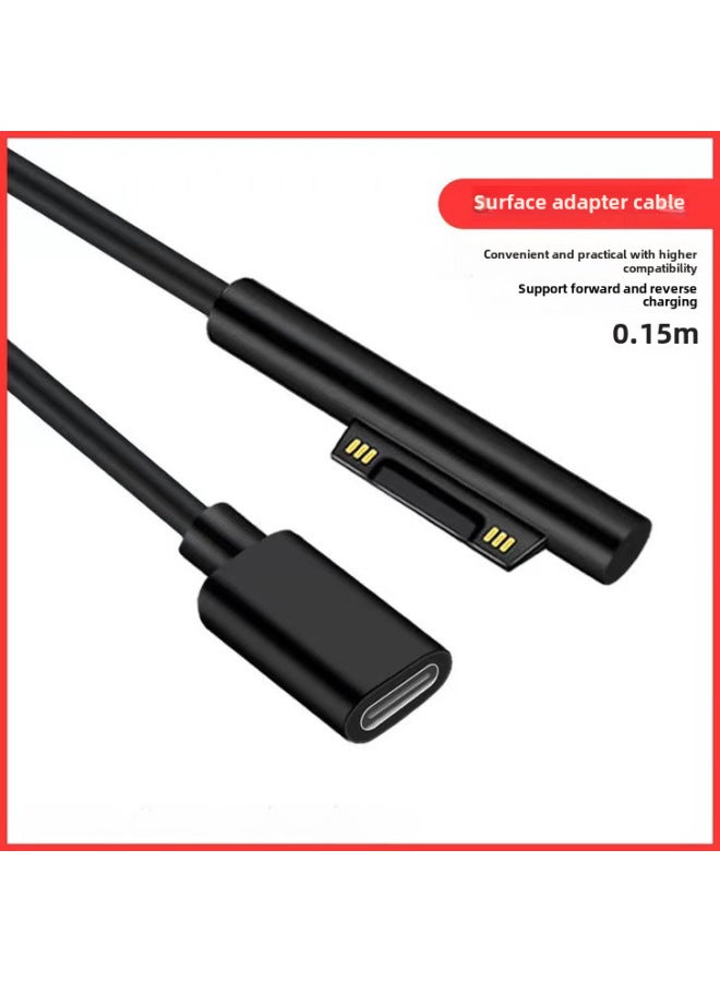 100wpd Fast Charging Type-c To Surface Pro 8/7/6/5/4 Computer Laptop Digital Power Cable-Color:C Mother To Microsoft Short Line PVC Line  - Image 1