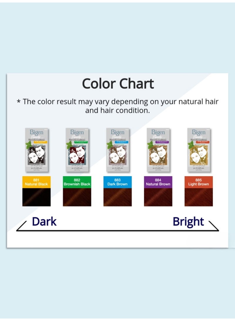 Bigen SPEEDY Hair Color Conditioner With Natural Herbs - Brownish Black Color No.882 - Image 2