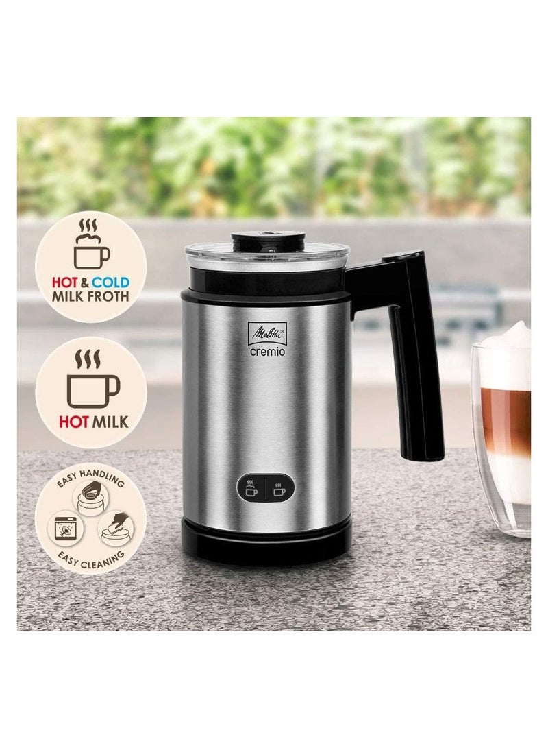 Melitta صانع رغوة الحليب الفاخر من كريميو 2، جهاز بخار الحليب الكهربائي، صانع الرغوة الناعمة، 450 وات، من الفولاذ المقاوم للصدأ  - Image 2