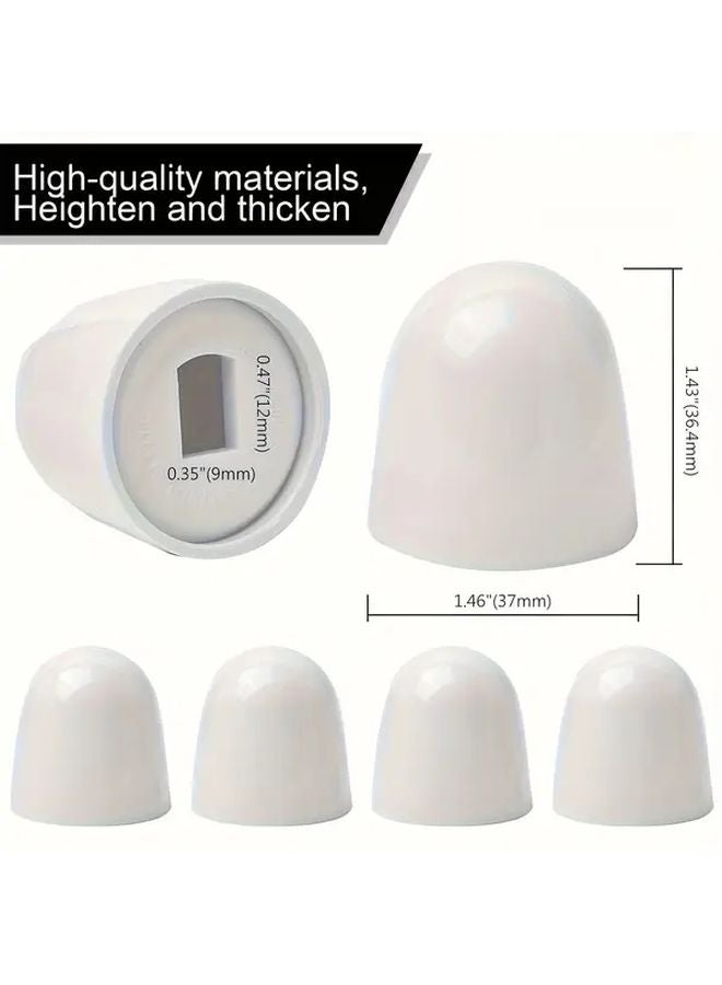 4pcs White Toilet Bolt Caps With Washers Push Fit Rust Proof Easy Installation - Image 4