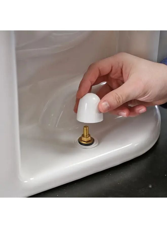 4pcs White Toilet Bolt Caps With Washers Push Fit Rust Proof Easy Installation - Image 3