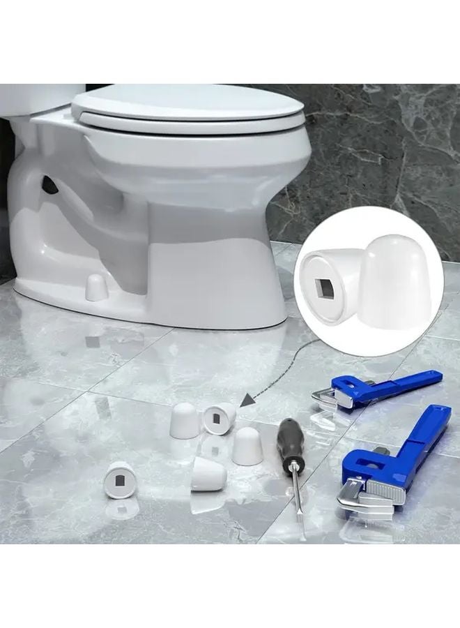 4pcs White Toilet Bolt Caps With Washers Push Fit Rust Proof Easy Installation - Image 5