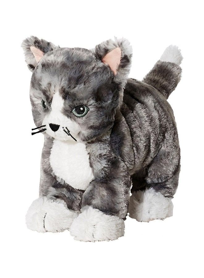 High-quality stuffed cat toy for children, white/gray. - Image 1