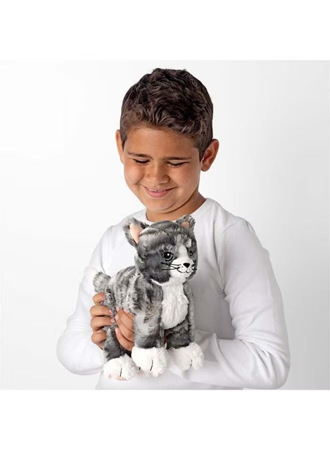 High-quality stuffed cat toy for children, white/gray. - Image 3