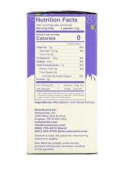 NuNaturals NuStevia White Stevia Powder 100 Packets 3.5 oz 100 g  - Image 2