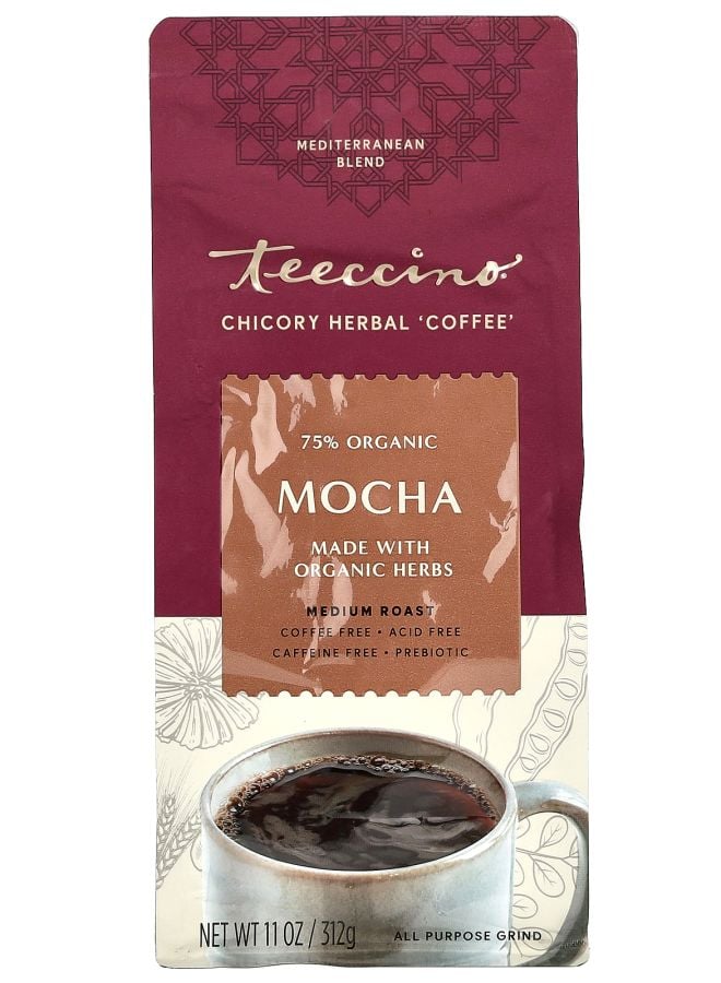 teeccino Chicory Herbal Coffee Mocha Medium Roast Caffeine Free 11 oz (312 g)