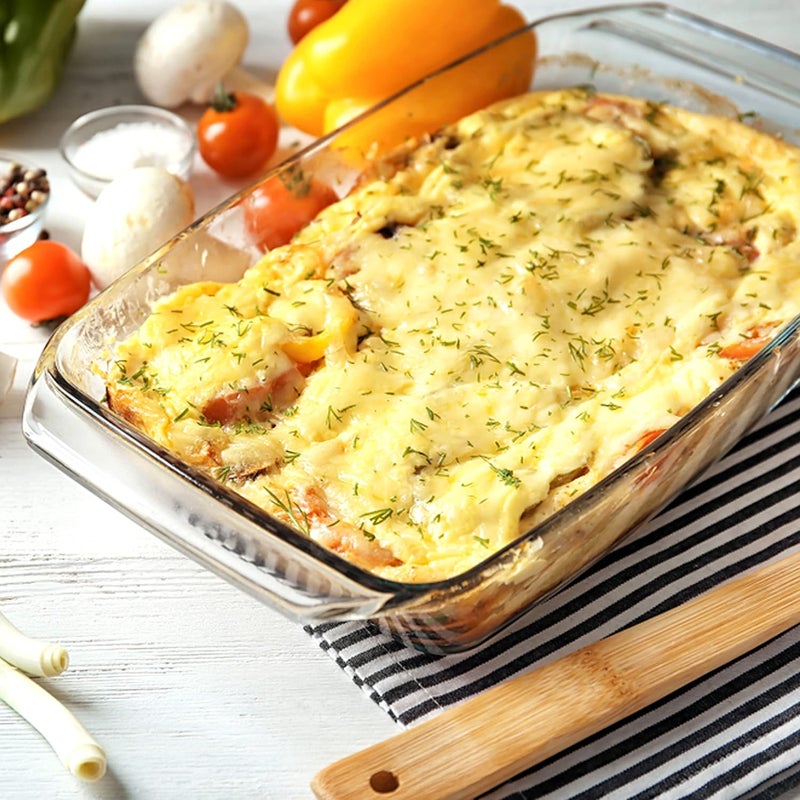 Cutting Edge Essentials Ignus Rectangle Glass Bake and Serve Dish 1000ml Oven and Microwave Safe Bakeware HeatResistantNonStickDurable Kitchen Dish Ideal for Baking and ServingPack of 1 - Image 2