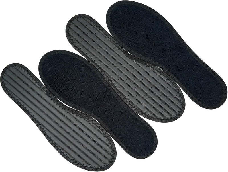 Happystep Cotton Terry Cloth Insoles, Barefoot Shoe Inserts, Sweat Absorption, Odor Control, Moisture-Wicking, Washable and Reusable, Zero Drop Shoe Insoles, 2 Pairs of Black (Women Size 10)