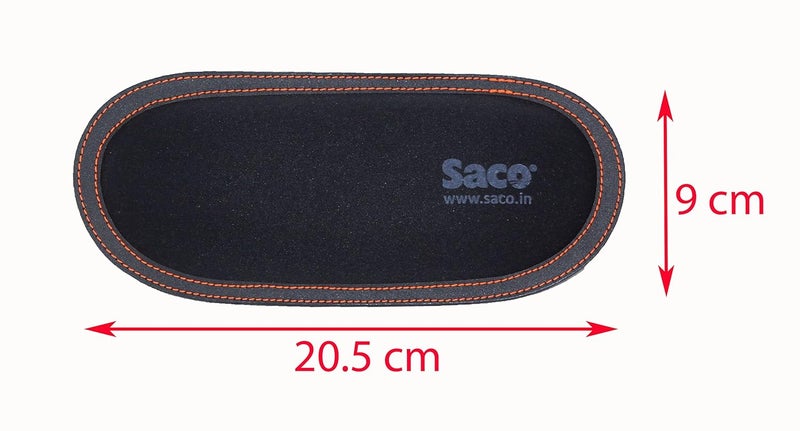 Saco وسادة معصم الفأرة، وسادة دعم معصم الفأرة من رغوة الذاكرة مع قاعدة مطاطية غير قابلة للانزلاق، وسادة راحة يد الفأرة لتخفيف الألم بتصميم مريح - أسود مع خطوط برتقالية - Image 2