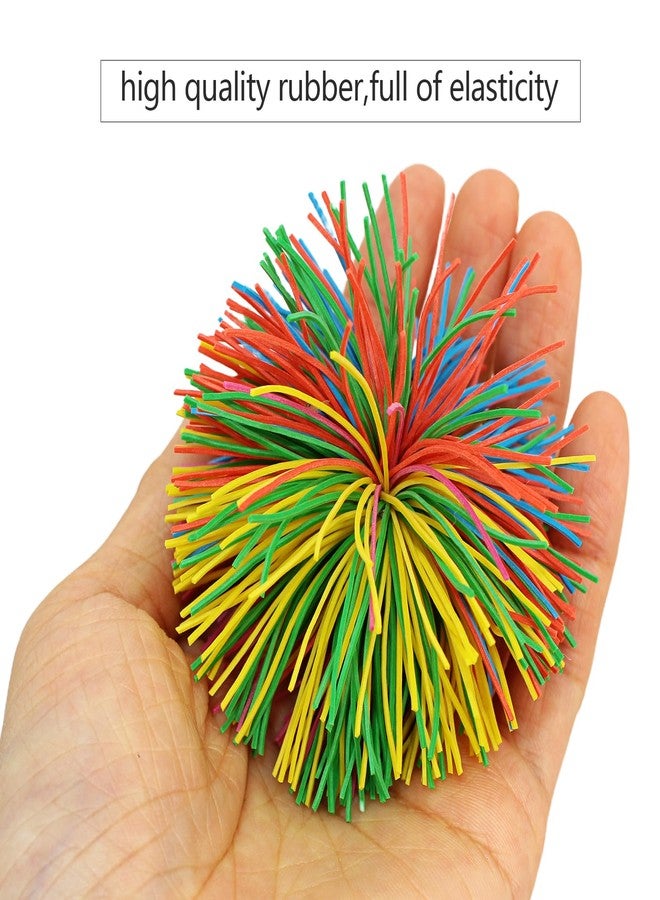 PQJSJDR 20 Pieces Stringy Balls,Sensory Fidget Stress Ball,Soft Silicone Rainbow Pom Bouncy Balls for Anxiety Relief,Birthday Gifts,Party Favors Stocking Stuffers,Christmas Prizes (2.5 Inch) - Image 3