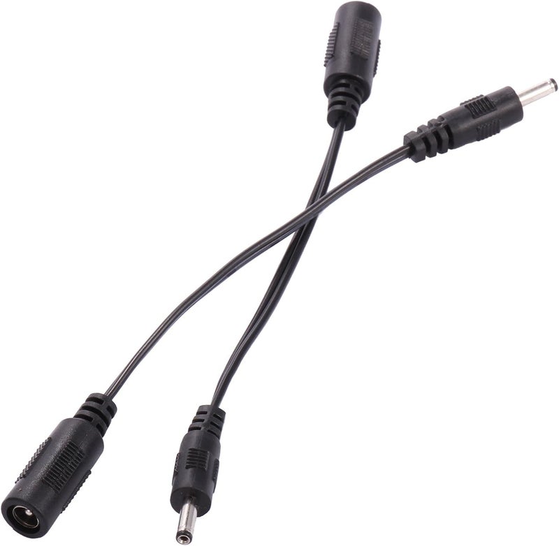 COOLM 5.5mm x 2.1mm Female to 3.5mm x 1.35mm Male Plug Socket DC Power Adapter Cable 2pcs - Image 2