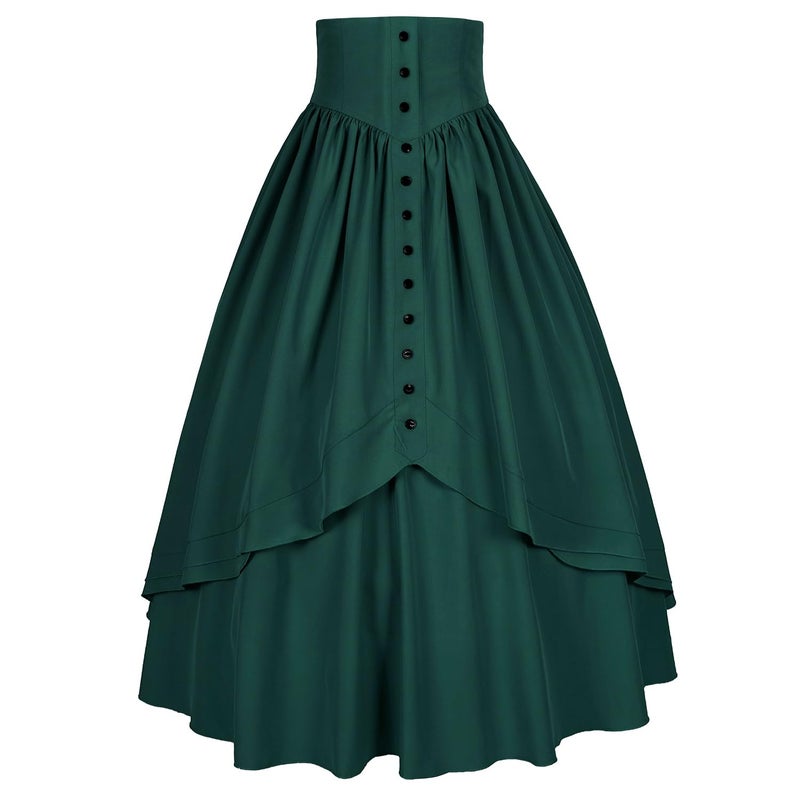 Mingyuezai Women Victorian Skirt Medieval Renaissance Peasant Skirt(Z2880GN,M) - Image 1