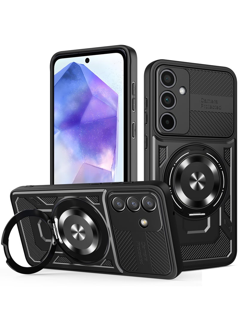 جراب وغطاء حماية مقاوم للصدمات وحمايه للكاميرا ومتوافق مع Samsung Galaxy A35 (أسود) - Image 1