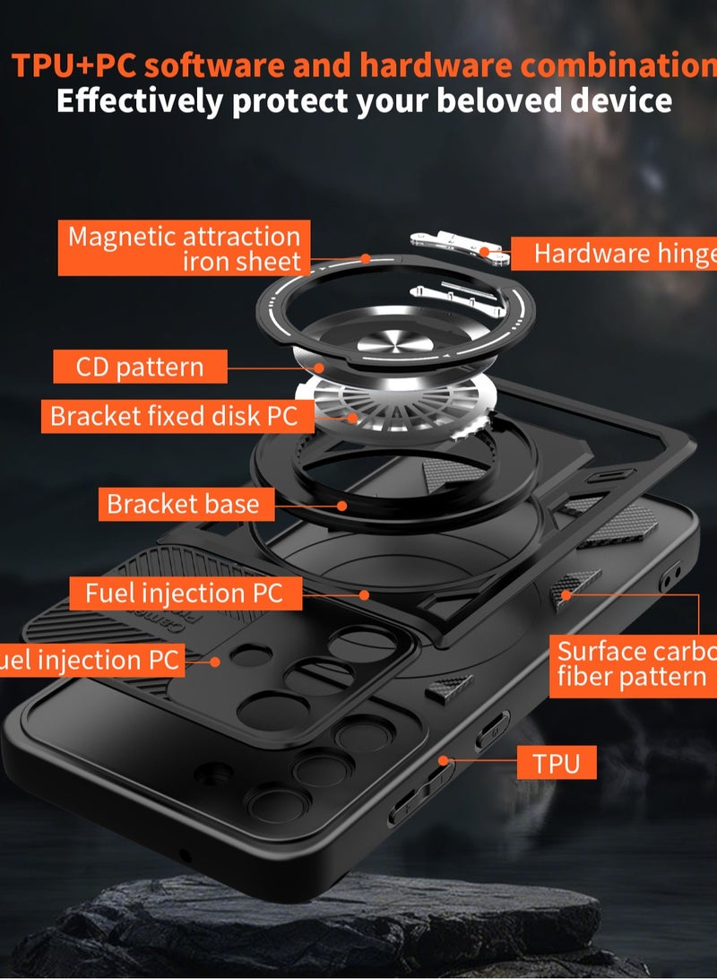 جراب وغطاء حماية مقاوم للصدمات وحمايه للكاميرا ومتوافق مع Samsung Galaxy A35 (أسود) - Image 2