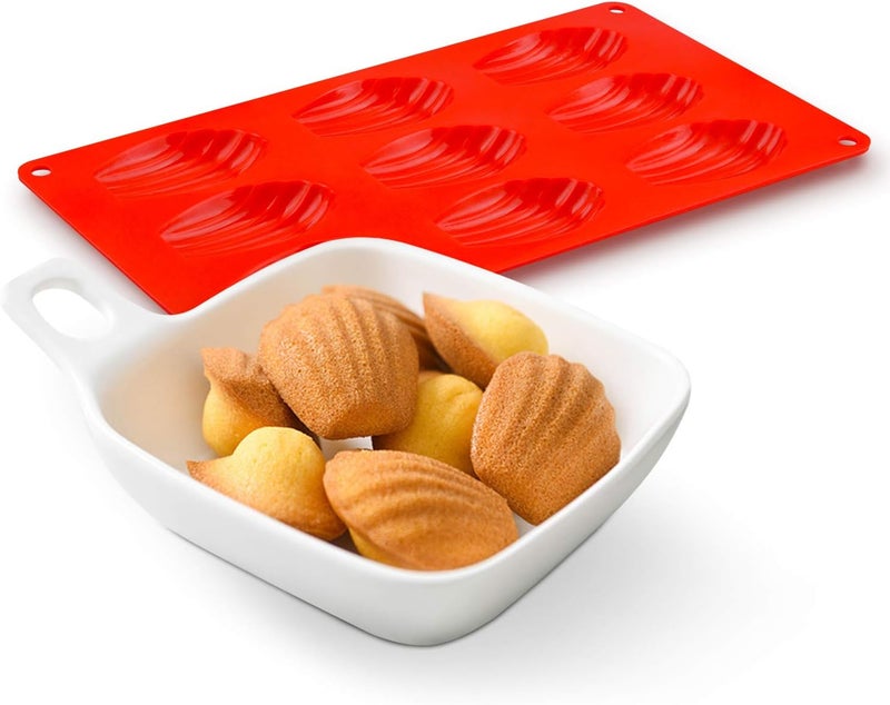 CAKETIME Silicone Madeleine Pans - 9 Cups Madeleine Mold for Small Cake, Chocolate, Cookies Pack of 2 - Image 4