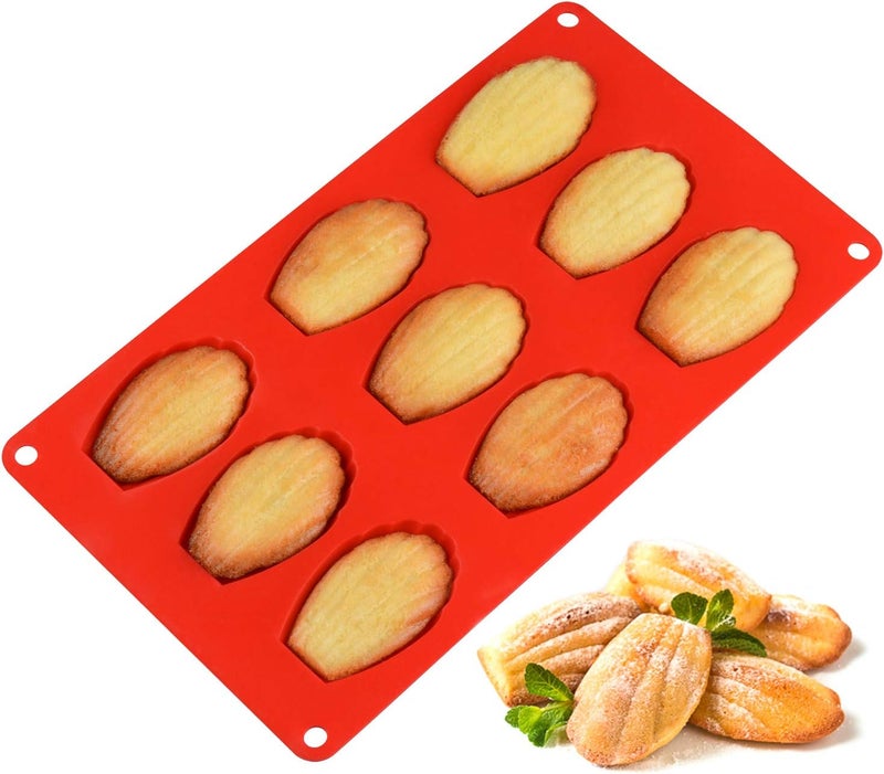 CAKETIME Silicone Madeleine Pans - 9 Cups Madeleine Mold for Small Cake, Chocolate, Cookies Pack of 2 - Image 2