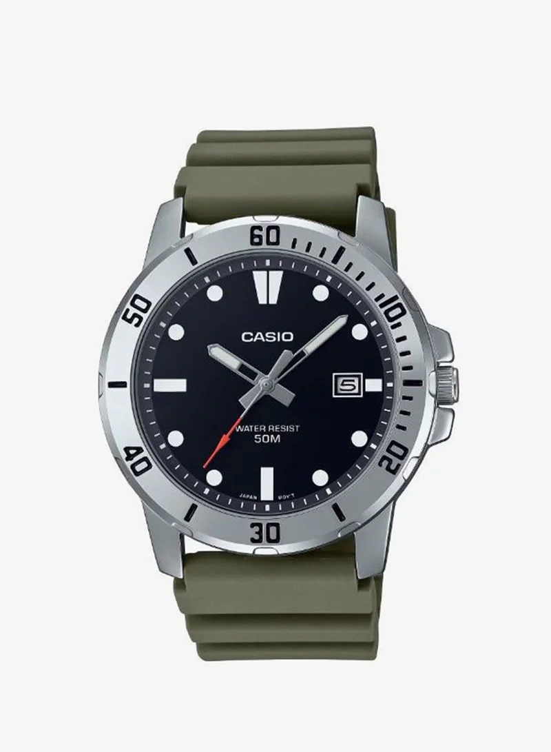 كاسيو Men's Resin Analog Watch MTP-VD01-3EVUDF - 45 mm