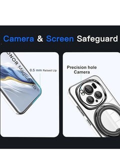 General Clear Case for Honor Magic 6 Pro (2024),Magnetic Electroplated Phone Protective Case with All-inclusive Lens Protection & Ring Stand,Compatible with Car Mount & Wireless Charging  - Image 4