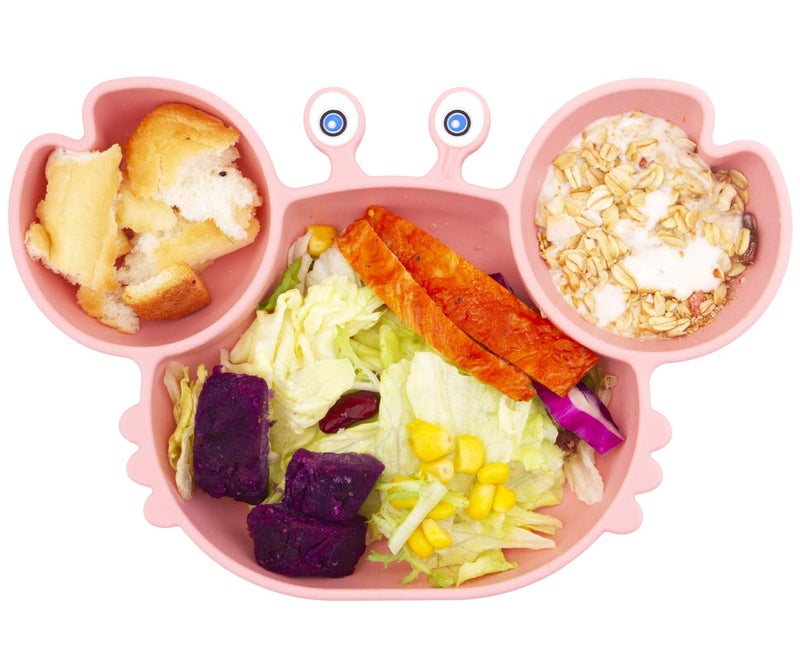 Linowos Silicone Suction Plate for Toddlers - Self Feeding Training Divided Plate Dish and Bowl for Baby and Toddler, Fits for Most Highchairs Trays, BPA Free Microwave Dishwasher Safe - Image 2