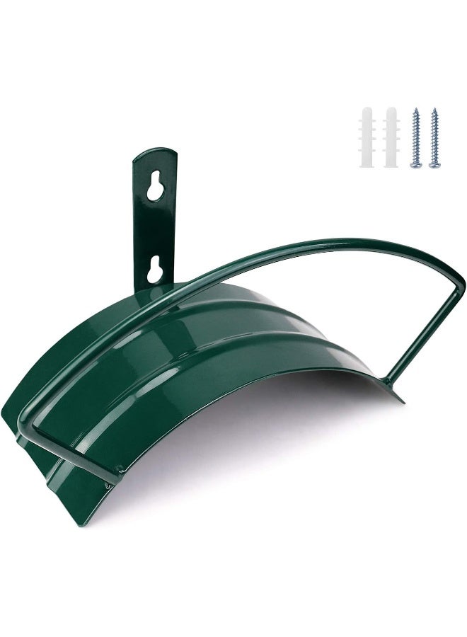 Eastrans Deluxe Wall Mount Garden Hose Hanger Duty Metal Hose Holder Easily Holds 125 3/4Â€™Â€™ Hose Solid Steel Extra Bracing Forest Green  - Image 1