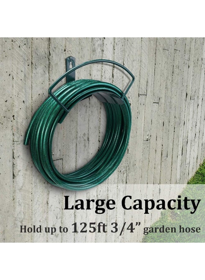 Eastrans Deluxe Wall Mount Garden Hose Hanger Duty Metal Hose Holder Easily Holds 125 3/4Â€™Â€™ Hose Solid Steel Extra Bracing Forest Green  - Image 4