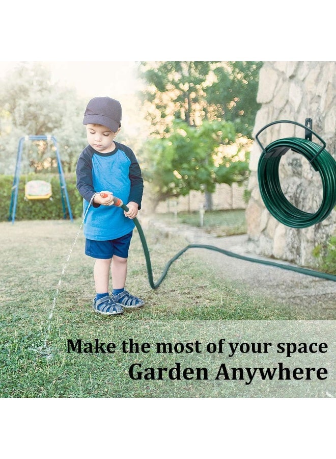 Eastrans Deluxe Wall Mount Garden Hose Hanger Duty Metal Hose Holder Easily Holds 125 3/4Â€™Â€™ Hose Solid Steel Extra Bracing Forest Green  - Image 5