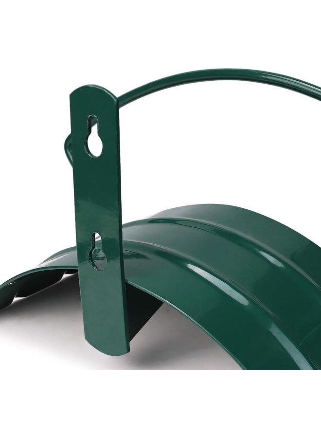 Eastrans Deluxe Wall Mount Garden Hose Hanger Duty Metal Hose Holder Easily Holds 125 3/4Â€™Â€™ Hose Solid Steel Extra Bracing Forest Green  - Image 2