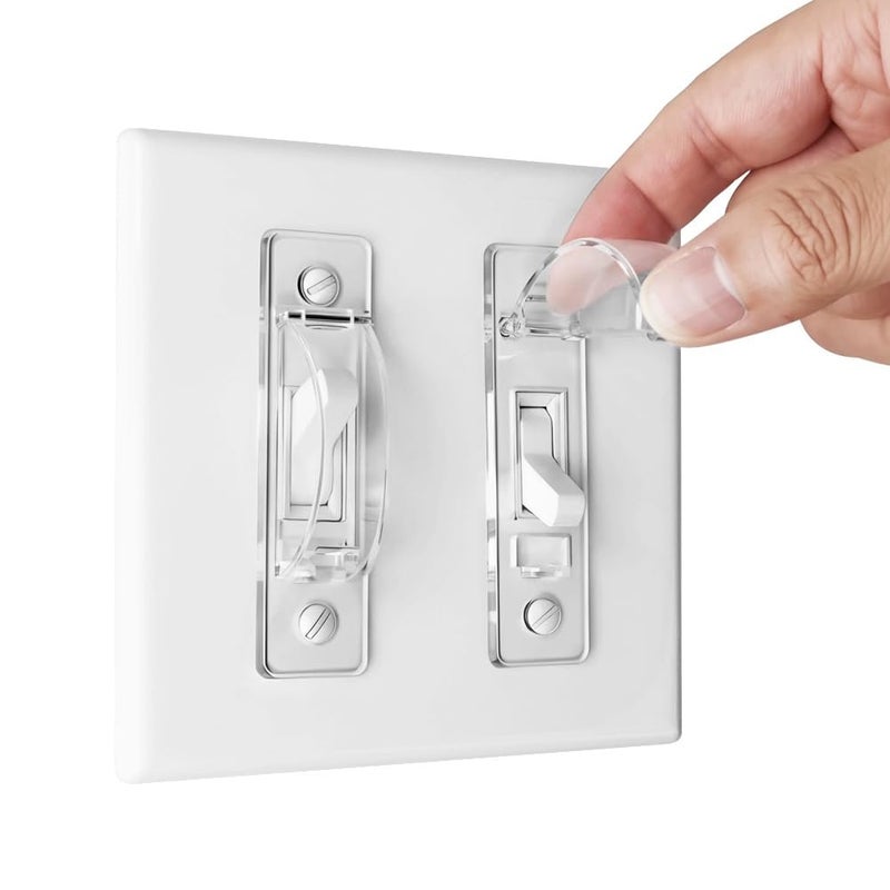 ILIVABLE Wall Switch Guard, ILIVABLE Child Proof Light Switch Plate Covers Protects Your Lights from being Accidentally Turned On or Off by Children and Adults (Clear, 8 Pack) - Image 1