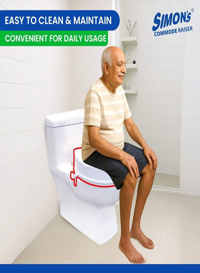 Simon's Simon’s Heavy-Duty 4 Inch Commode seat raiser - for elderly to sit and rise from commode toilets, portable seat extension for senior citizen with knee pain - Pack of 1 - Image 5
