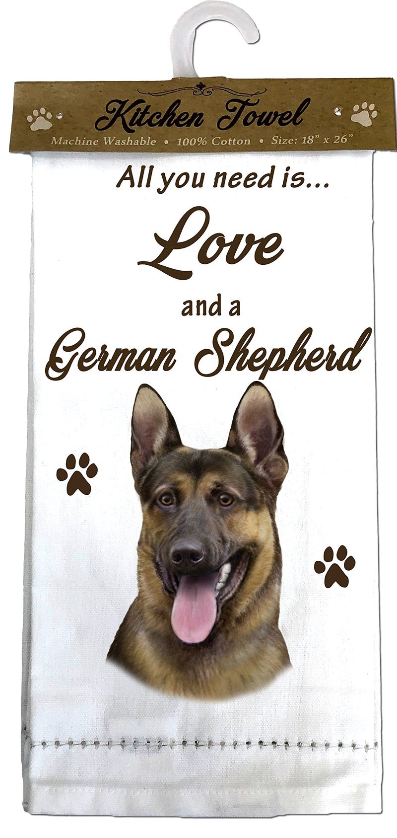 ES Pets German Shepherd Kitchen Towels Offwhite Small