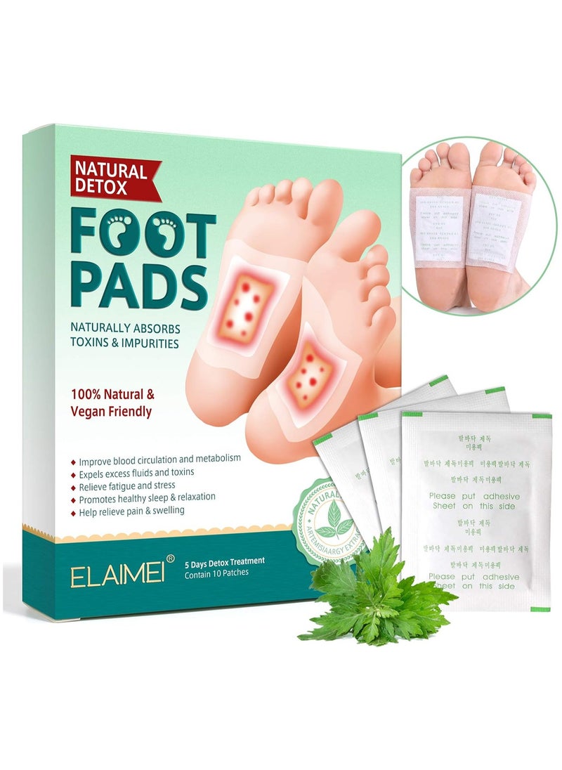 Elaimei 10 pieces Foot Care Pads, Ginger Oil Bamboo Charcoal Foot Pads, Foot Care Patch, Effective Feet Health Patches, Better Sleep Quality  - Image 1