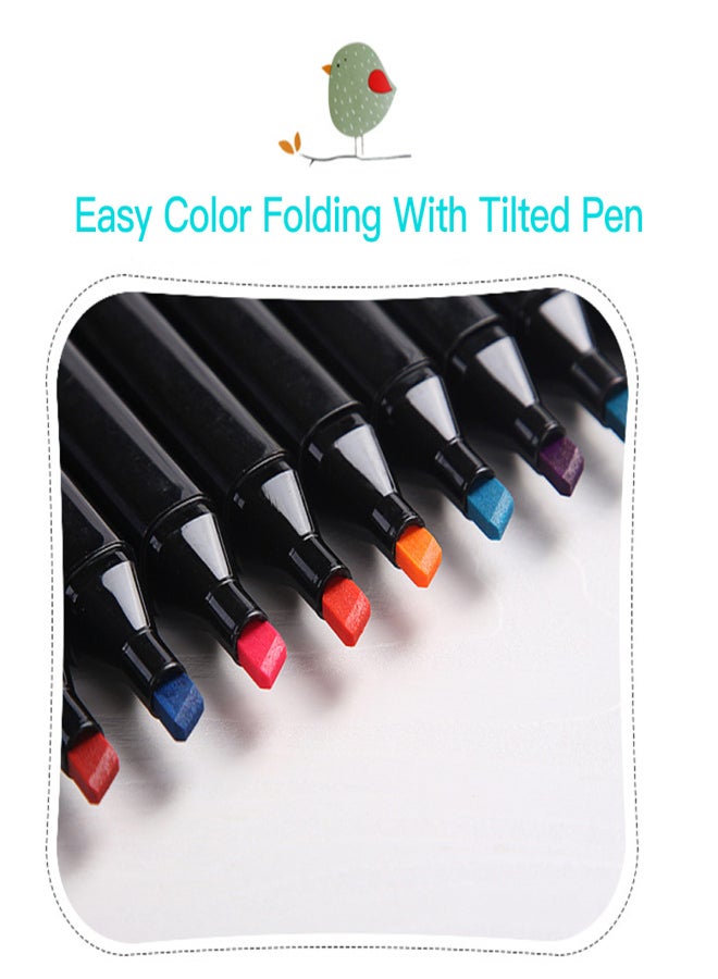 Touch Colors Art Markers Set Double Tip Broad Fine Point Marker Pen with Carrying Bag Art Supplies for Students Adults Artists Drawing Coloring Sketching Design - Image 3