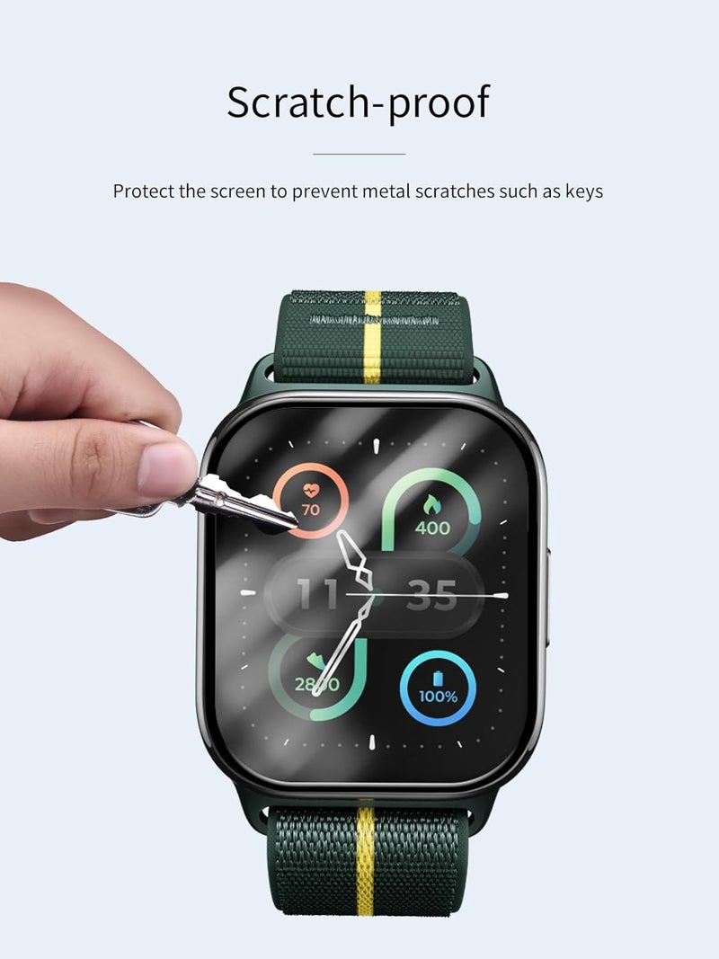 WUNIAK [3 Pack] for Motorola Moto Watch Fit, PMMA Film &3D Curved Edge& &Full Coverage&Anti-Scratch& Bubble Free&Case Friendly for Motorola . - Image 4
