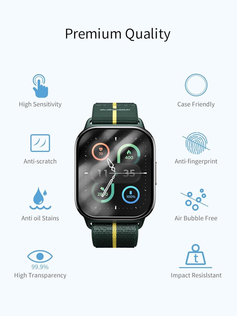 WUNIAK [3 Pack] for Motorola Moto Watch Fit, PMMA Film &3D Curved Edge& &Full Coverage&Anti-Scratch& Bubble Free&Case Friendly for Motorola . - Image 5