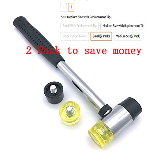 MIKMAYTOO Small Plastic and Rubber Hammer with 2 Head Tip for Jewelers Kid or women Double-Faced Rubber Soft Head Hammer for Jewelry Leather Wood Usage or Light Tapping Work Lightweight (1, Small) - Image 2