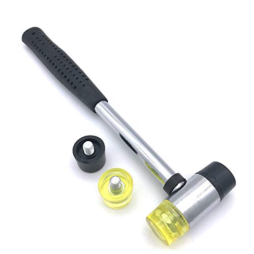 MIKMAYTOO Small Plastic and Rubber Hammer with 2 Head Tip for Jewelers Kid or women Double-Faced Rubber Soft Head Hammer for Jewelry Leather Wood Usage or Light Tapping Work Lightweight (1, Small) - Image 1