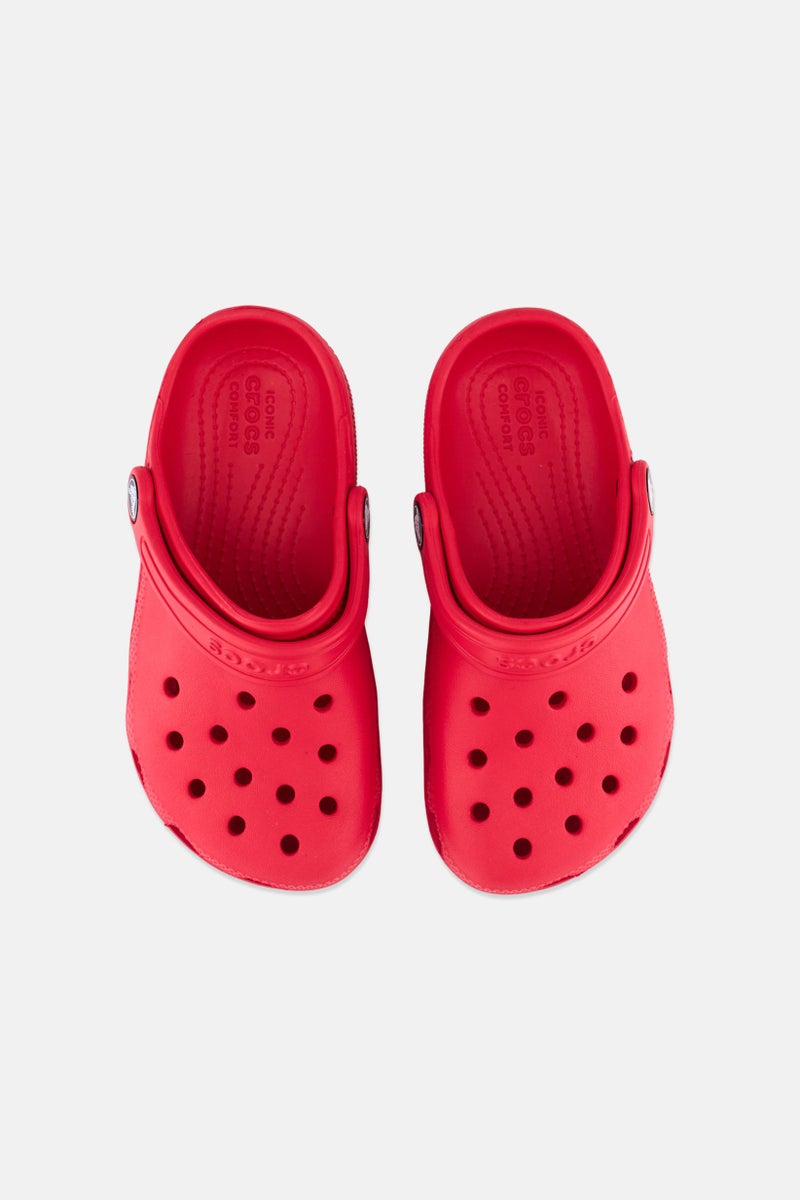 crocs صنادل الأطفال الأولاد بشعار العلامة التجارية، أحمر - Image 3