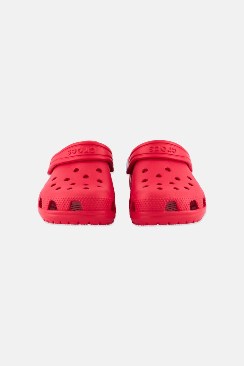 crocs صنادل الأطفال الأولاد بشعار العلامة التجارية، أحمر - Image 4