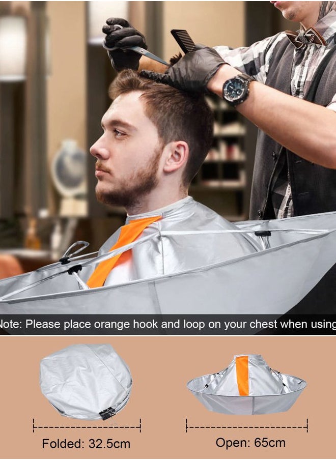 Lictin Hair Cutting Haircut Cape - Haircut Cape Umbrella Waterproof Hair Cloak Barber Cape Foldable Hairdressing Umbrella Cape Apron with 1PCS Black Comb  - Image 2