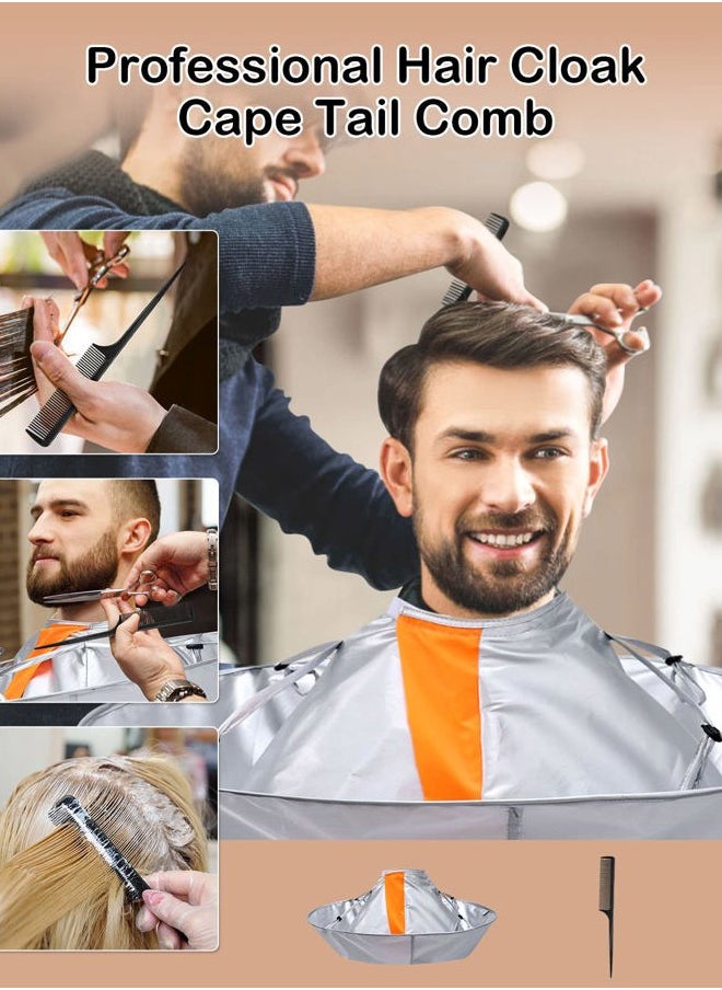 Lictin Hair Cutting Haircut Cape - Haircut Cape Umbrella Waterproof Hair Cloak Barber Cape Foldable Hairdressing Umbrella Cape Apron with 1PCS Black Comb  - Image 5