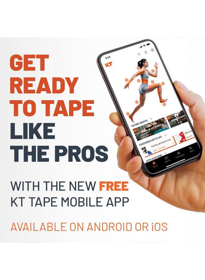 KT TAPE شريط KT للتدليك، شريط قطن مرن علاجي أصلي، 16 قدم، لفة غير مقطوعة، بيج - Image 5