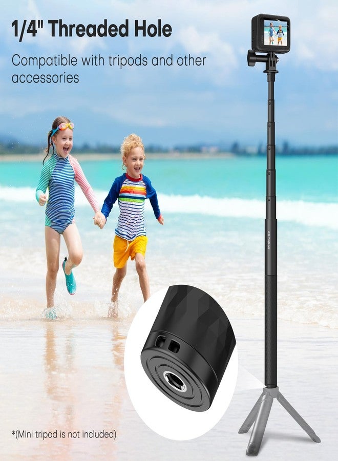 REYGEAK 51 Inch Invisible Selfie Stick for Insta360 X5,Extension Selfie Pole with Dual-Claws,Aluminum Waterproof Long Monopod for GoPro13/12/11/10/9/Osmo360/Action 5 Pro/4/3/Pocket 3 Accessories - Image 5