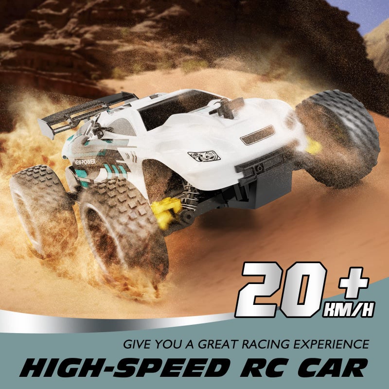Tecnock RC Cars Remote Control Car for Kids, 1:18 Scale 20 KM/H 2WD Offroad Buggy, 2.4GHz RC Racing Car with USB-C Easy Charging & 50 Mins Playtime, Toys Gifts for Boys & Girls - Image 3