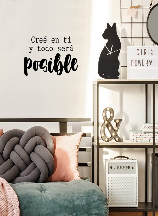 Printique Vinyl Wart Art Decal - Cree En Ti y Todo Sera Posible - Black - 13" x 25" - Motivational Quote in Spanish, Positive Frase Decor for Home, Church, Community Center, School, Gym. - Image 2
