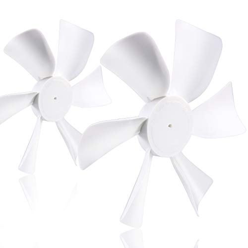 RUSFOL 2 Pack 6“ Replacement White Vent Fan Blades for RV Bathroom Vent Fan, Fits for Heng's, Elixir, Ventline and Jensen Roof vents&Range Hoods or any 12 Volt Motor With a 0.094-inch D-shaped Shaft - Image 1