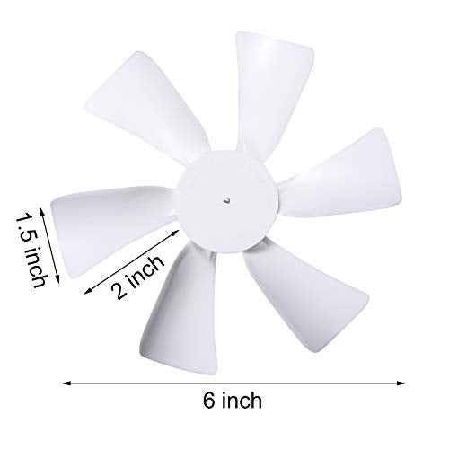 RUSFOL 2 Pack 6“ Replacement White Vent Fan Blades for RV Bathroom Vent Fan, Fits for Heng's, Elixir, Ventline and Jensen Roof vents&Range Hoods or any 12 Volt Motor With a 0.094-inch D-shaped Shaft - Image 2