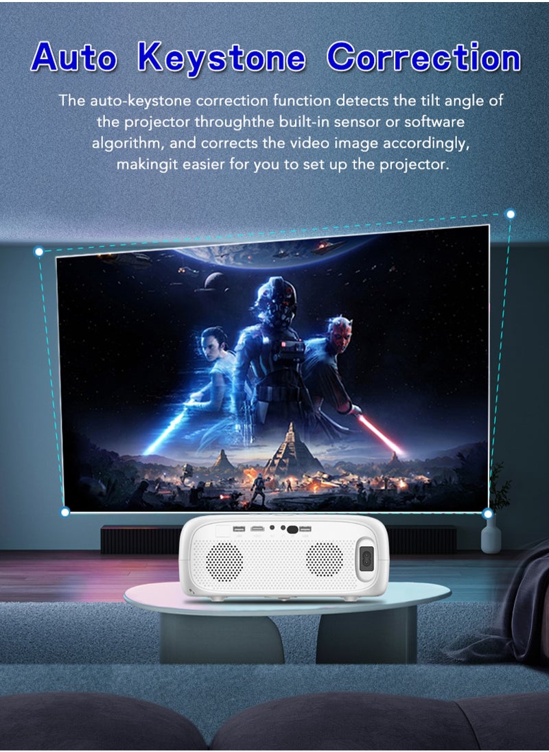 Mi VAZA - LCD Projector - 330 ANSI Lumen - Auto Focus - Auto Screen Alignment - Auto Obstacle Avoidance - Support 4K - Android 11 - Portable Mobile Home Theater - Suitable for Games, Office, Movies - Image 1