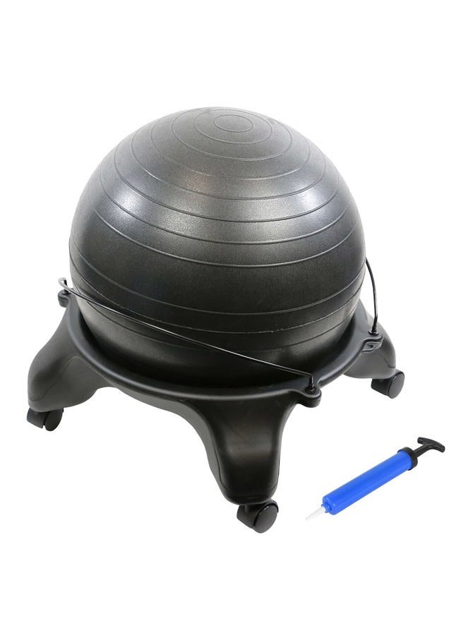 Cando Cando Ball Chair Inflatable Ergonomic Active Seating Exercise Ball Chair with Air Pump for Home, Office, and Classroom, Adult Size, Black  - Image 1