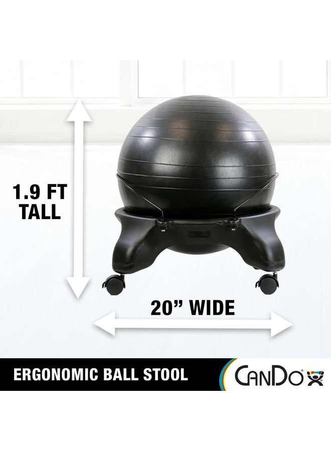 Cando Cando Ball Chair Inflatable Ergonomic Active Seating Exercise Ball Chair with Air Pump for Home, Office, and Classroom, Adult Size, Black  - Image 2
